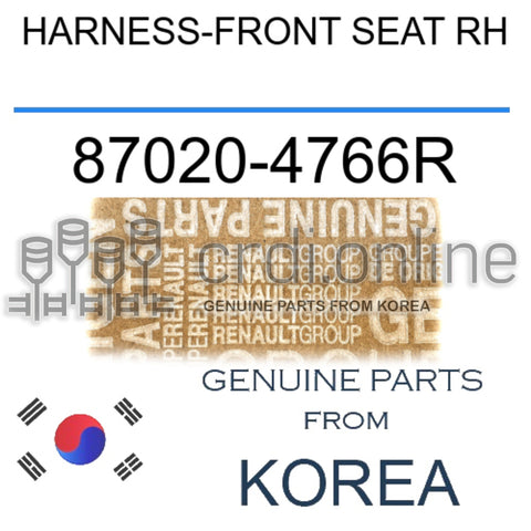 HARNESS-FRONT SEAT RH [ORIGINAL] 87020-4766R 870204766R 87020 4766R
