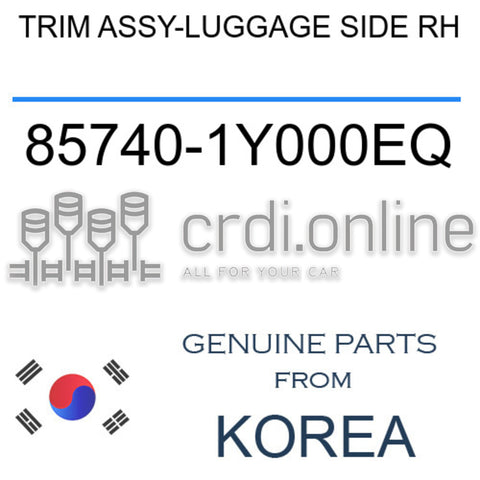 TRIM ASSY-LUGGAGE SIDE RH 85740-1Y000EQ 857401Y000EQ 85740 1Y000EQ