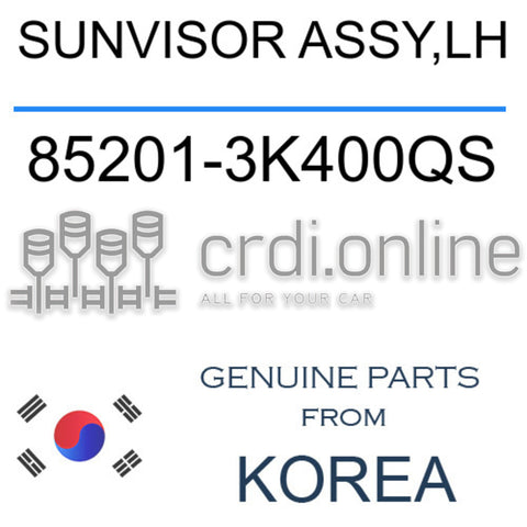 SUNVISOR ASSY,LH 85201-3K400QS 852013K400QS 85201 3K400QS