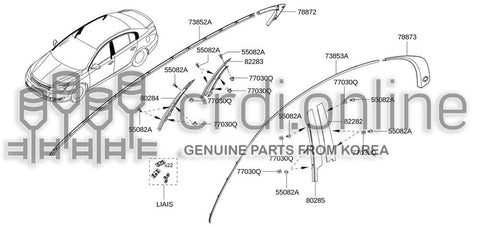 MOULDING-FRONT DOORRH 82234-0015R 822340015R 82234 0015R