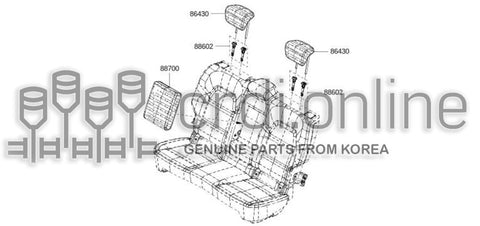 HOLDER ASSY-HEADREST LOCKREAR 88602-9386R 886029386R 88602 9386R