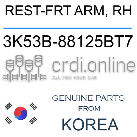 REST-FRT ARM, RH [ORIGINAL] 3K53B-88125BT7 3K53B88125BT7 3K53B 88125BT7