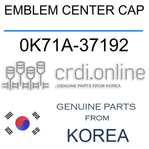 EMBLEM CENTER CAP [ORIGINAL] 0K71A-37192 0K71A37192 0K71A 37192