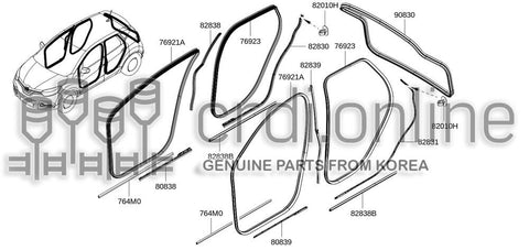 SEAL-REAR DOOR PARTINGRH 82836-8103R 828368103R 82836 8103R