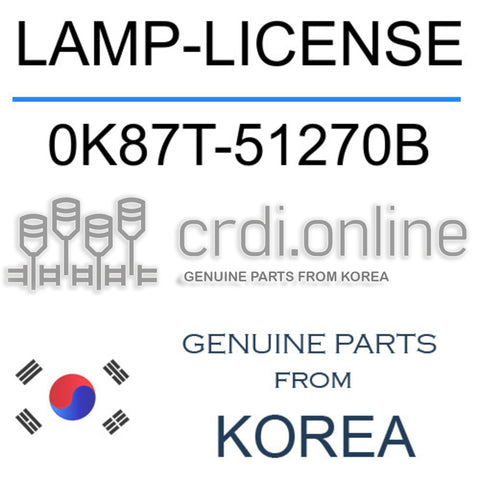 LAMP-LICENSE 0K87T-51270B 0K87T51270B 0K87T 51270B