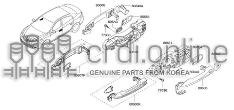 ESCUTCHEON-DOOR OUTSIDE HANDLERH 80840-0899R 808400899R 80840 0899R