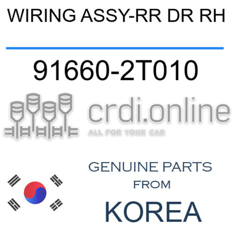 WIRING ASSY-RR DR RH 91660-2T010 916602T010 91660 2T010