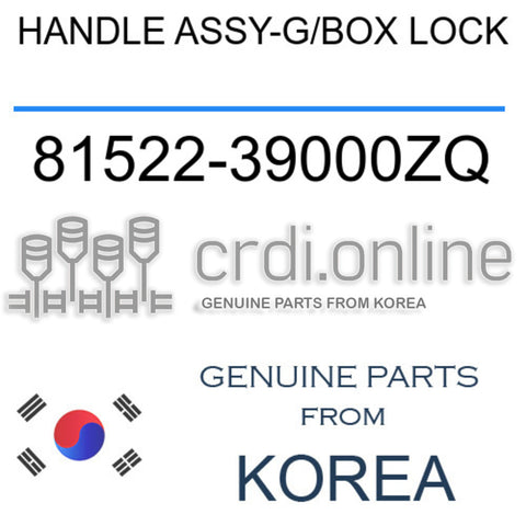 HANDLE ASSY-G/BOX LOCK [ORIGINAL] 81522-39000ZQ 8152239000ZQ 81522 39000ZQ