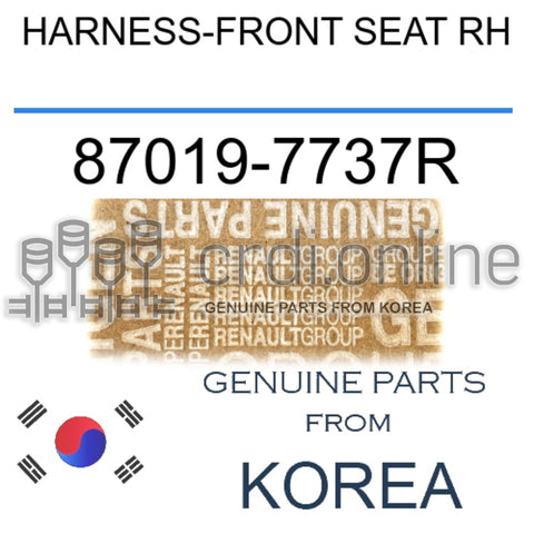 HARNESS-FRONT SEAT RH [ORIGINAL] 87019-7737R 870197737R 87019 7737R