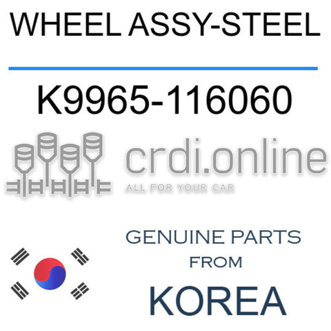 WHEEL ASSY-STEEL K9965-116060 K9965116060 K9965 116060