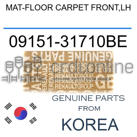 MAT-FLOOR CARPET FRONT,LH [ORIGINAL] 09151-31710BE 0915131710BE 09151 31710BE