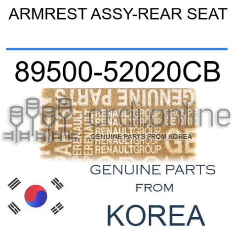 ARMREST ASSY-REAR SEAT [ORIGINAL] 89500-52020CB 8950052020CB 89500 52020CB