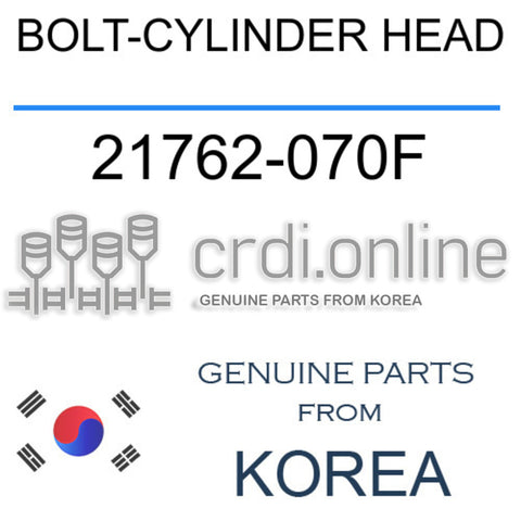 BOLT-CYLINDER HEAD 21762-070F 21762070F 21762 070F