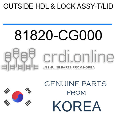 [ORIGINAL] OUTSIDE HDL & LOCK ASSY-T/LID 81820-CG000 81820CG000 81820 CG000