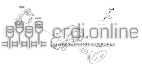LAMP ASSY-SIDE TURN SIGNAL [ORIGINAL] 26160-8990A 261608990A 26160 8990A