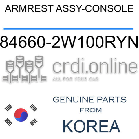 ARMREST ASSY-CONSOLE 84660-2W100RYN 846602W100RYN 84660 2W100RYN