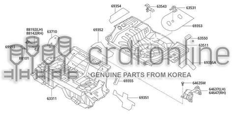 INSULATOR-REAR FLOORCENTER 69353-31000 6935331000 69353 31000