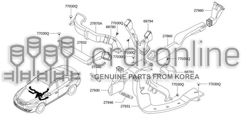 DUCT-CONSOLE BOXREAR 27960-0001R 279600001R 27960 0001R