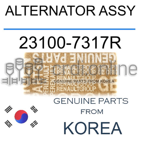 ALTERNATOR ASSY [ORIGINAL] 23100-7317R 231007317R 23100 7317R
