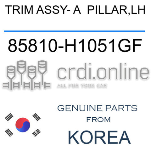 TRIM ASSY- A  PILLAR,LH 85810-H1051GF 85810H1051GF 85810 H1051GF