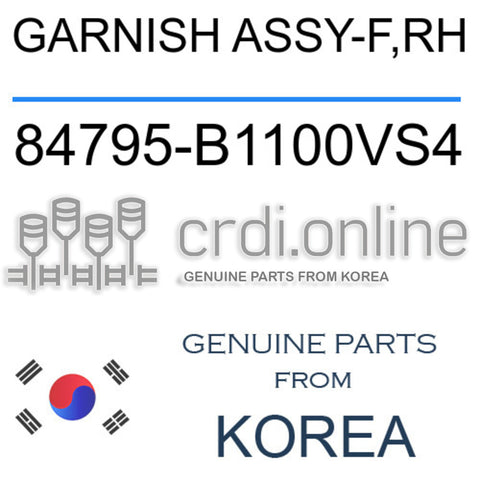 GARNISH ASSY-F,RH [ORIGINAL] 84795-B1100VS4 84795B1100VS4 84795 B1100VS4