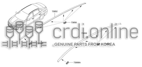 MOULDING ASSY-ROOF SIDELH 73853-6569R 738536569R 73853 6569R