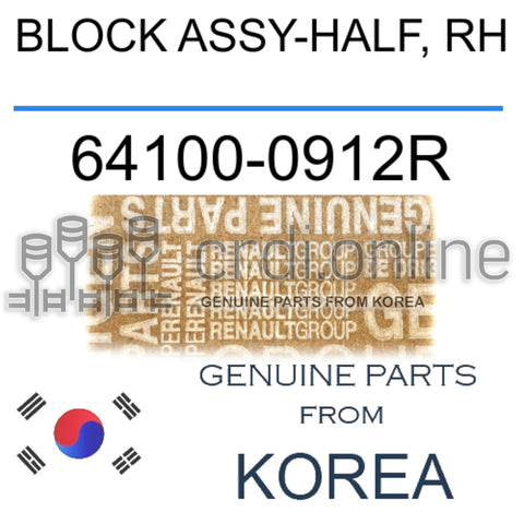 BLOCK ASSY-HALF, RH [ORIGINAL] 64100-0912R 641000912R 64100 0912R