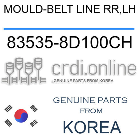 MOULD-BELT LINE RR,LH [ORIGINAL] 83535-8D100CH 835358D100CH 83535 8D100CH