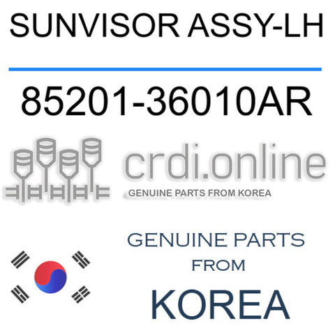 SUNVISOR ASSY-LH 85201-36010AR 8520136010AR 85201 36010AR