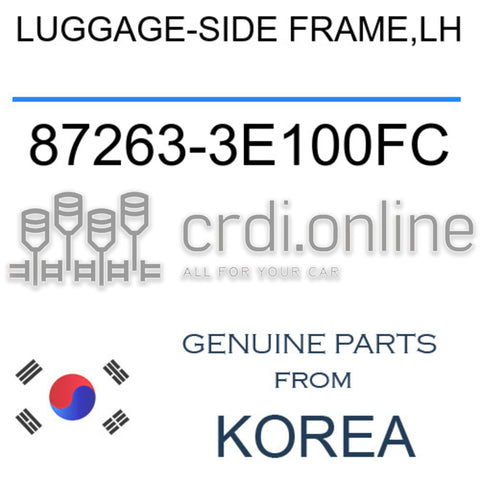 LUGGAGE-SIDE FRAME,LH [ORIGINAL] 87263-3E100FC 872633E100FC 87263 3E100FC