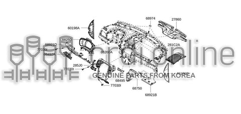 TRIM-INSTRUMENT DRVR SIDE IN 68921-3598R 689213598R 68921 3598R