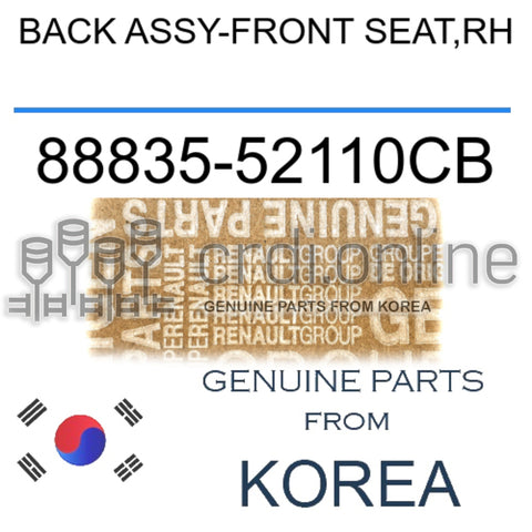 BACK ASSY-FRONT SEAT,RH [ORIGINAL] 88835-52110CB 8883552110CB 88835 52110CB