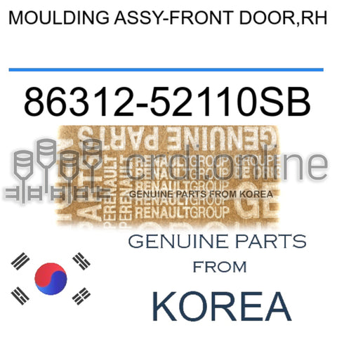MOULDING ASSY-FRONT DOOR,RH [ORIGINAL] 86312-52110SB 8631252110SB 86312 52110SB