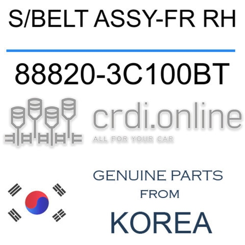 S/BELT ASSY-FR RH [ORIGINAL] 88820-3C100BT 888203C100BT 88820 3C100BT