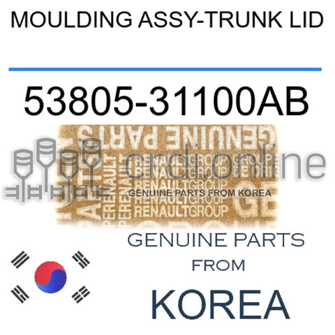 MOULDING ASSY-TRUNK LID [ORIGINAL] 53805-31100AB 5380531100AB 53805 31100AB