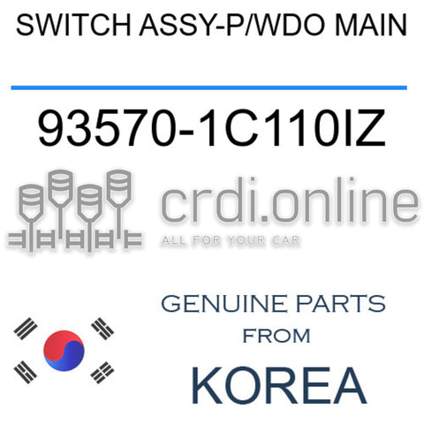 SWITCH ASSY-P/WDO MAIN [ORIGINAL] 93570-1C110IZ 935701C110IZ 93570 1C110IZ