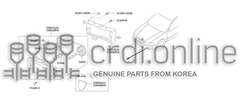 BRACKET ASSY-FOG LAMPLH 53607-51000 5360751000 53607 51000