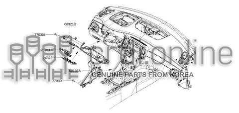 TRIM-INSTRUMENT DRVR SIDE IN 68921-4636R 689214636R 68921 4636R