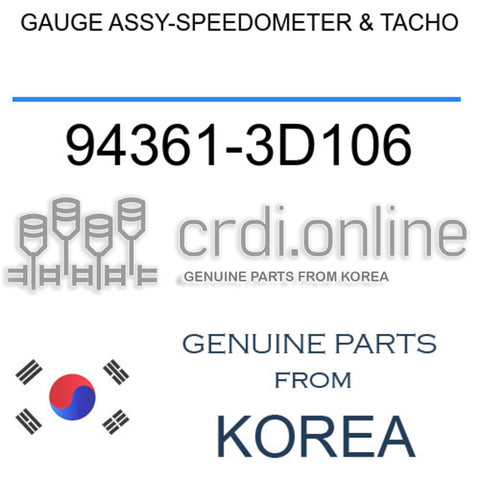 GAUGE ASSY-SPEEDOMETER & TACHO 94361-3D106 943613D106 94361 3D106