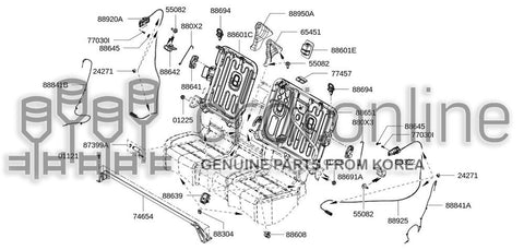 BRACKET-REAR SEAT ON BODY CENTER 88950-3886R 889503886R 88950 3886R