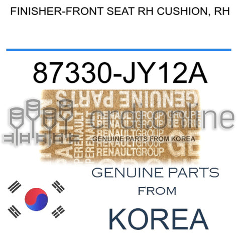 FINISHER-FRONT SEAT RH CUSHION, RH [ORIGINAL] 87330-JY12A 87330JY12A 87330 JY12A