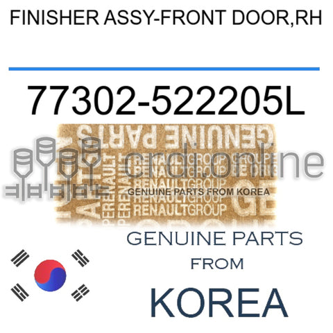 FINISHER ASSY-FRONT DOOR,RH [ORIGINAL] 77302-522205L 77302522205L 77302 522205L