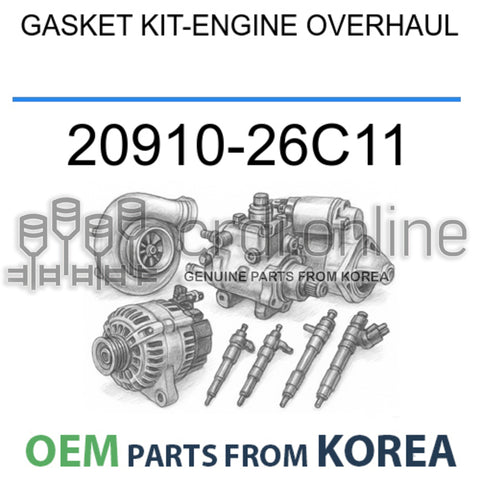 [OEM] GASKET KIT-ENGINE OVERHAUL 20910-26C11 2091026C11 20910 26C11