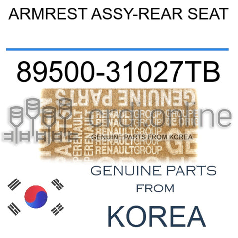 ARMREST ASSY-REAR SEAT [ORIGINAL] 89500-31027TB 8950031027TB 89500 31027TB