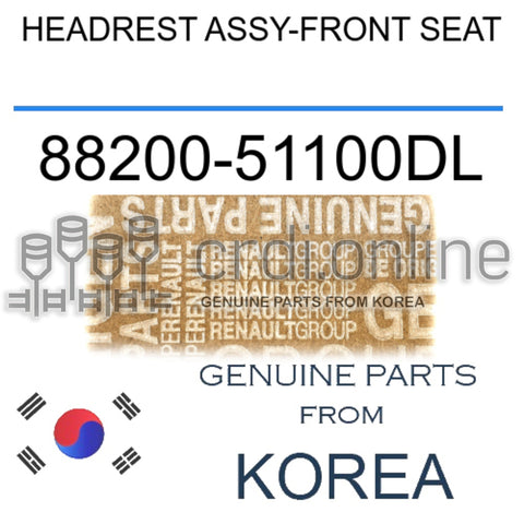 HEADREST ASSY-FRONT SEAT [ORIGINAL] 88200-51100DL 8820051100DL 88200 51100DL