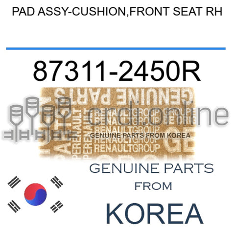 PAD ASSY-CUSHION,FRONT SEAT RH [ORIGINAL] 87311-2450R 873112450R 87311 2450R