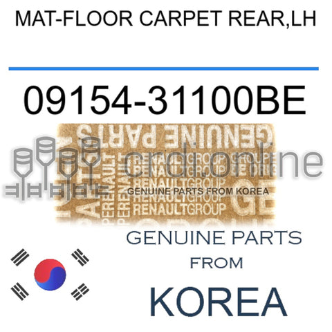 MAT-FLOOR CARPET REAR,LH [ORIGINAL] 09154-31100BE 0915431100BE 09154 31100BE