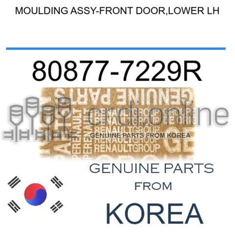 MOULDING ASSY-FRONT DOOR,LOWER LH [ORIGINAL] 80877-7229R 808777229R 80877 7229R