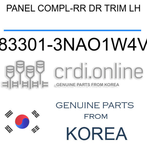 PANEL COMPL-RR DR TRIM LH [ORIGINAL] 83301-3NAO1W4V 833013NAO1W4V 83301 3NAO1W4V