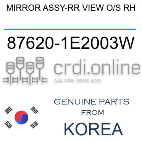 MIRROR ASSY-RR VIEW O/S RH [ORIGINAL] 87620-1E2003W 876201E2003W 87620 1E2003W
